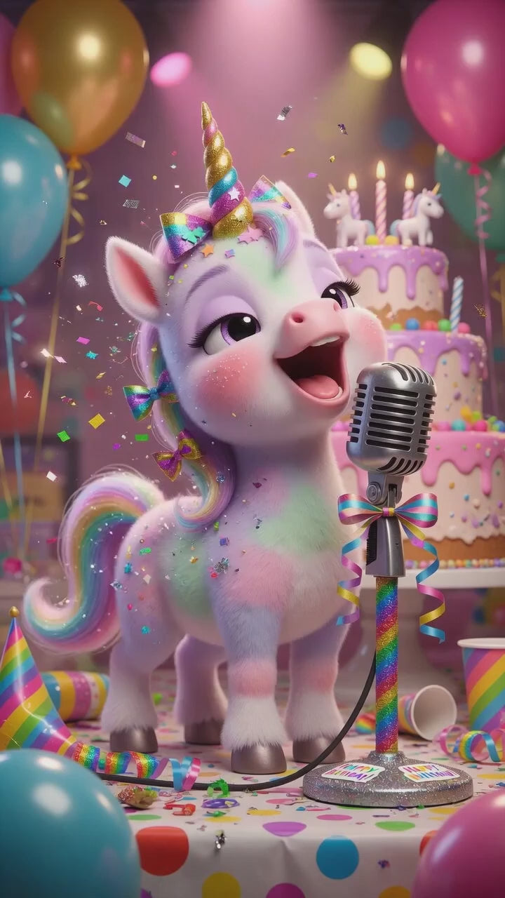 Happy Birthday QRaraoke Unicorn Card