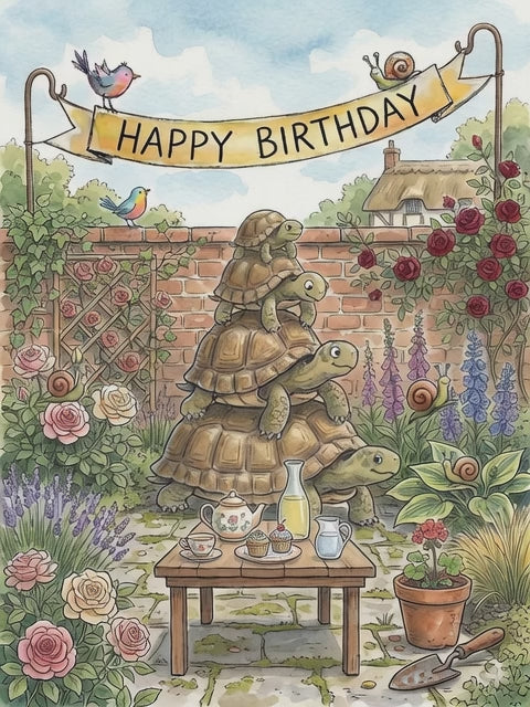 Happy Birthday Tortoise Greeting Card