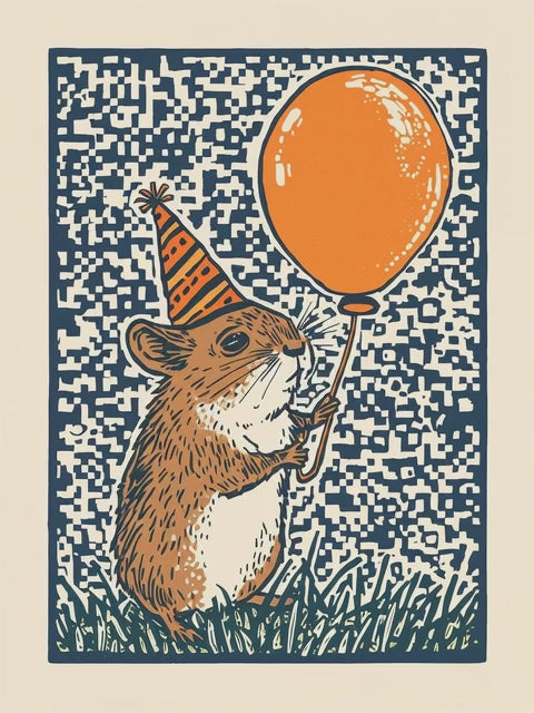 Q-ART Field Mouse Happy Birthday Card