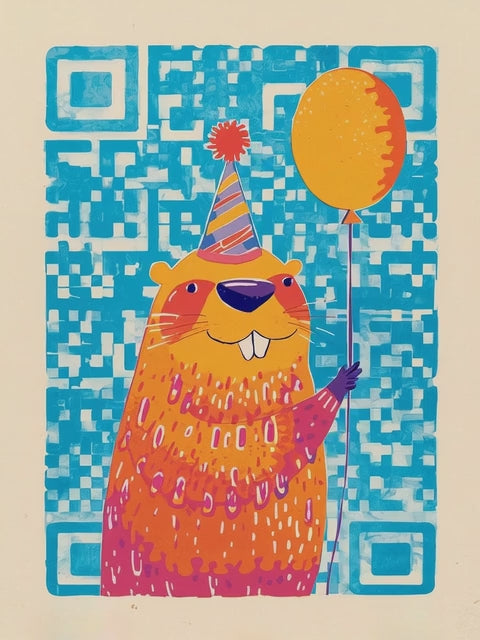 Q-ART Beaver Happy Birthday Card