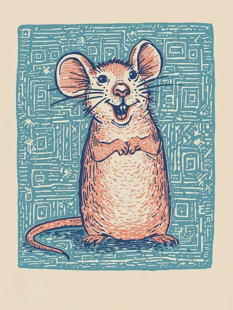 Q-ART Cheerful Mouse Happy Birthday Card