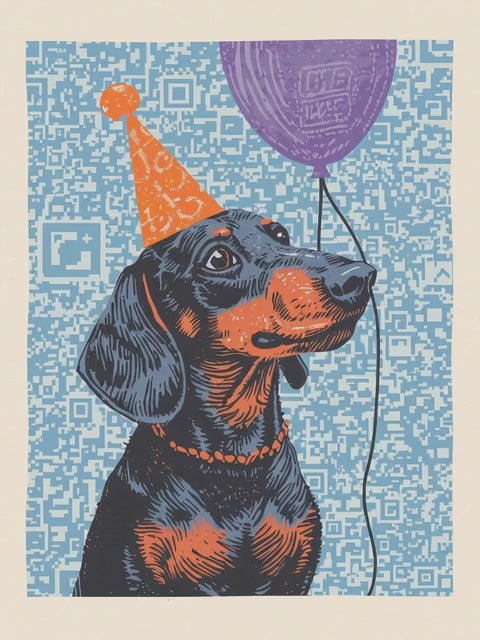 Q-ART Dachshund Happy Birthday Card