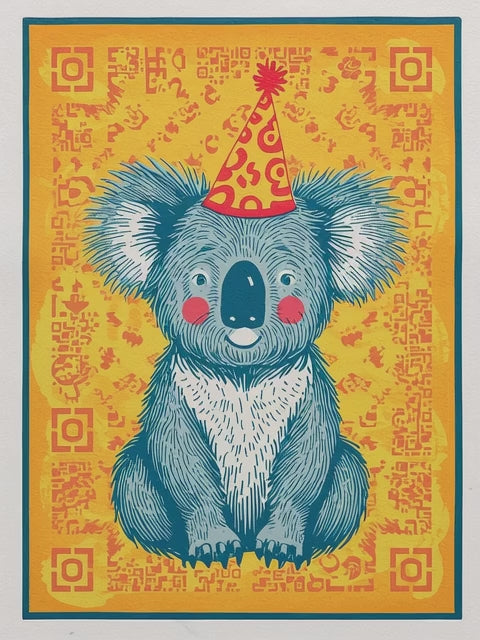 Q-ART Koala Happy Birthday Card