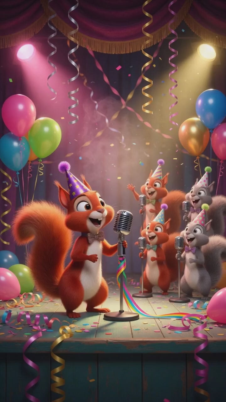 Happy Birthday QRaraoke Squirrel Card