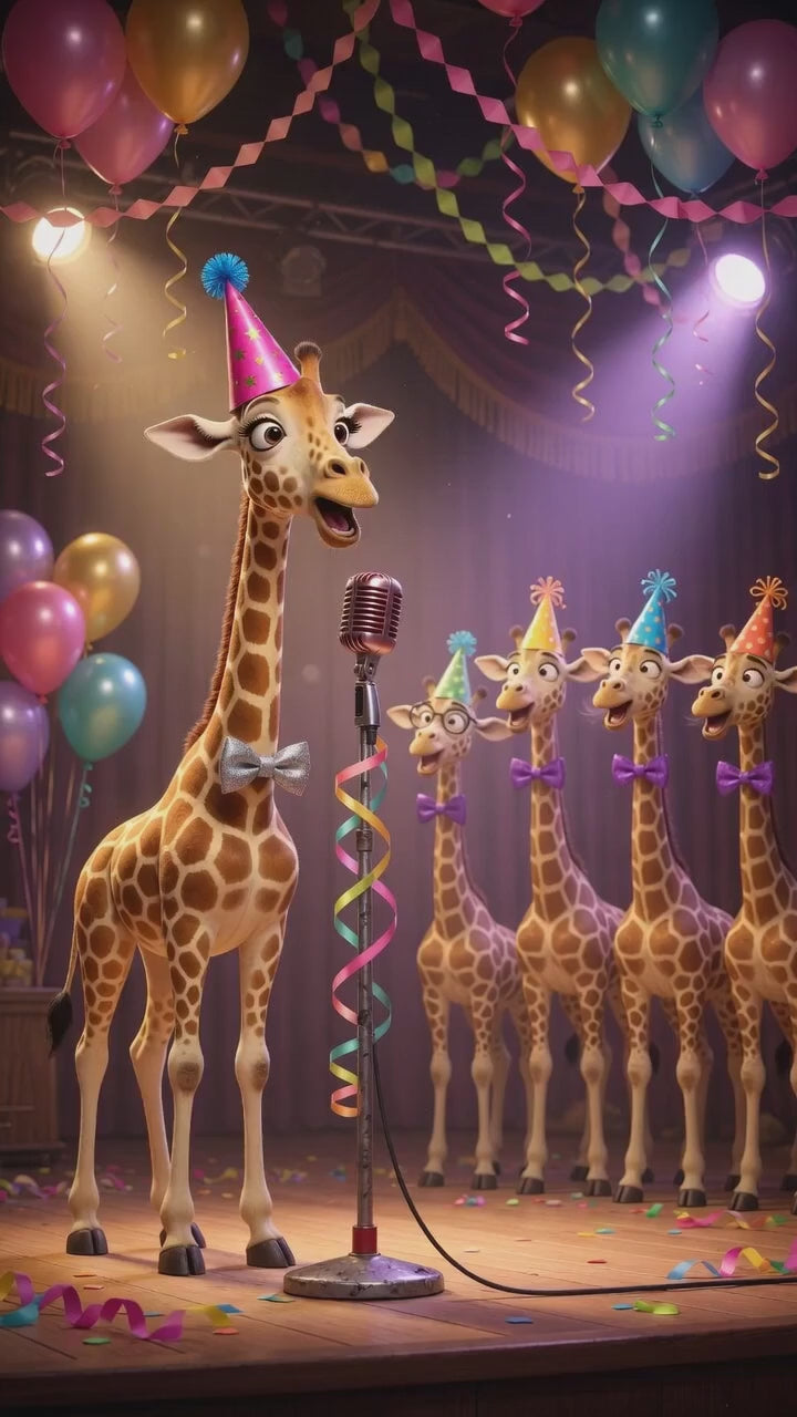 Happy Birthday QRaraoke Giraffe Card
