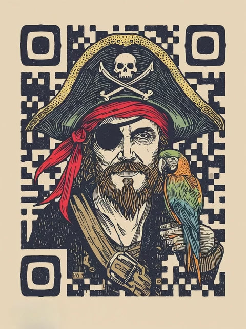 Q-ART Pirate Happy Birthday Card