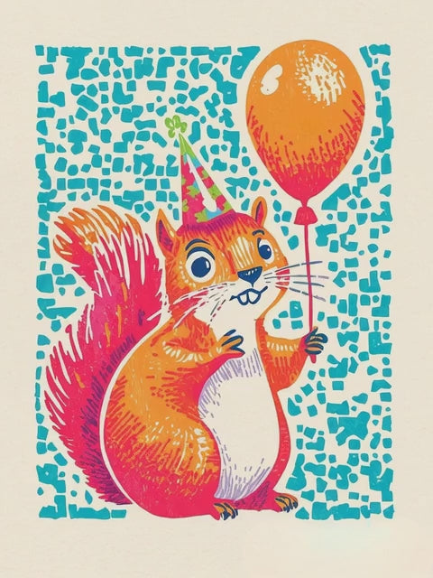 Q-ART Squirrel Happy Birthday Card