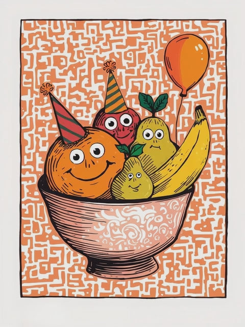 Q-ART Fruit Bowl Happy Birthday Card