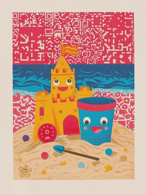 Q-ART Sandcastle Happy Birthday Card