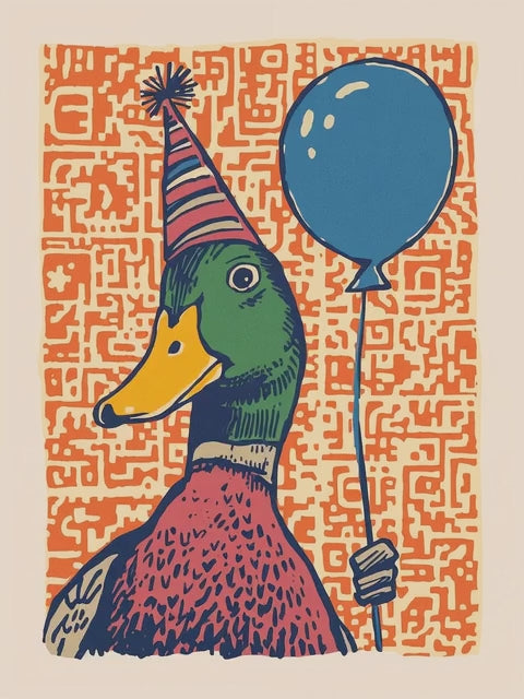 Q-ART Duck Happy Birthday Card