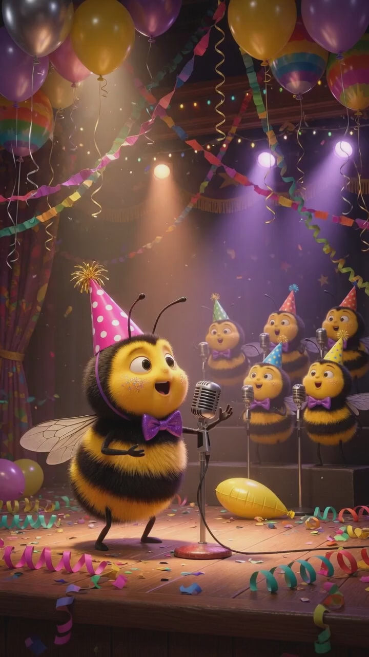 Happy Birthday QRaraoke Bee Card