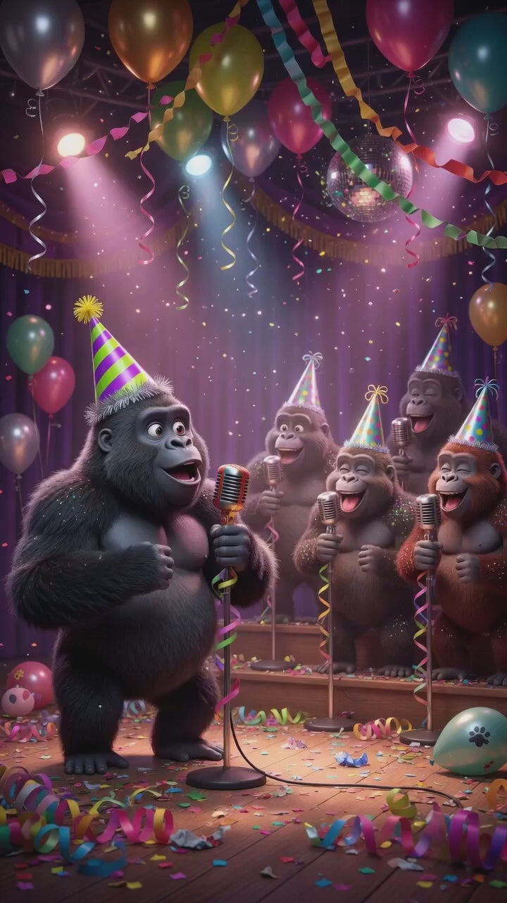 Happy Birthday QRaraoke Gorilla Card