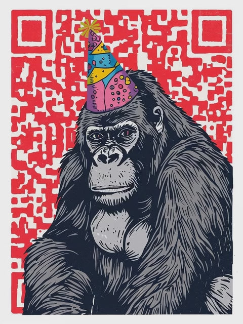 Q-ART Gorilla Happy Birthday Card