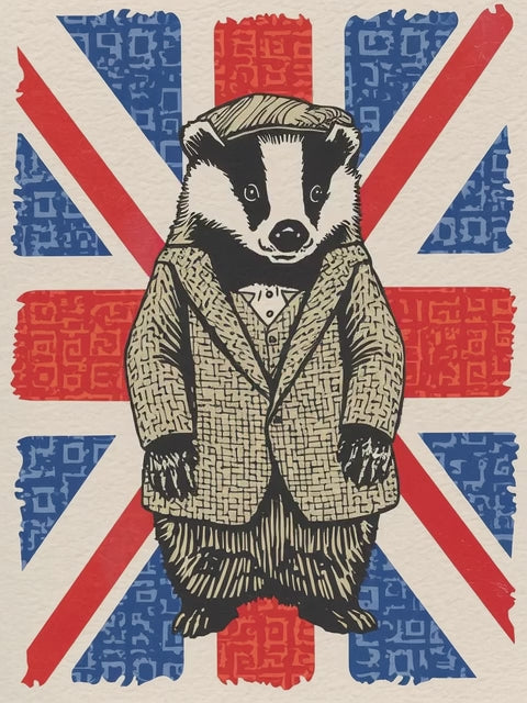 Q-ART British Badger Happy Birthday Card