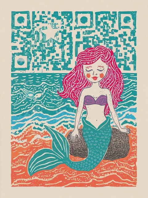 Q-ART Mermaid Happy Birthday Card
