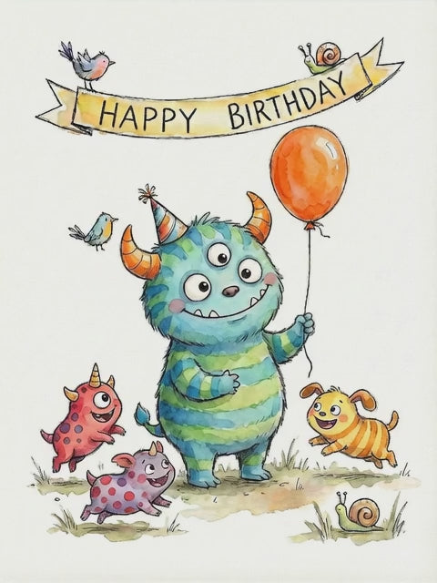 Happy Birthday Monster Greeting Card