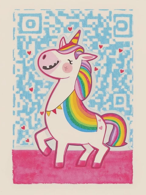 Q-ART Unicorn Happy Birthday Card