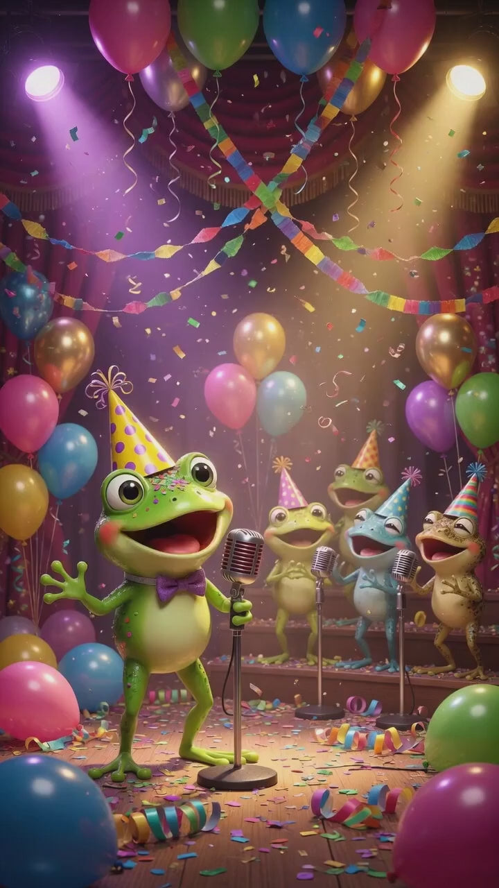 Happy Birthday QRaraoke Frog Card