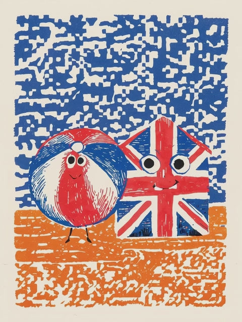 Q-ART British Beach Ball Happy Birthday Card
