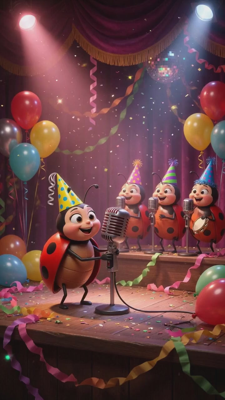 Happy Birthday QRaraoke Ladybird Card