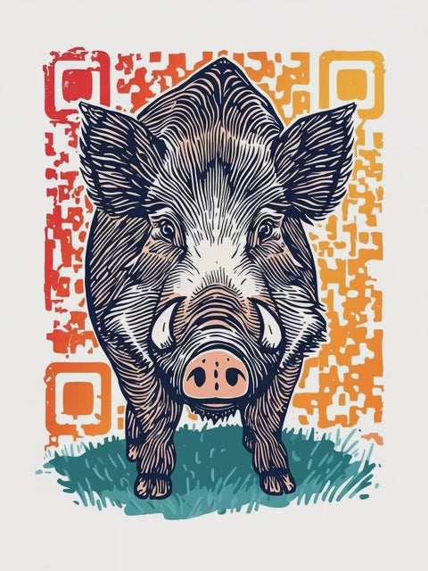 Q-ART Warthog Happy Birthday Card