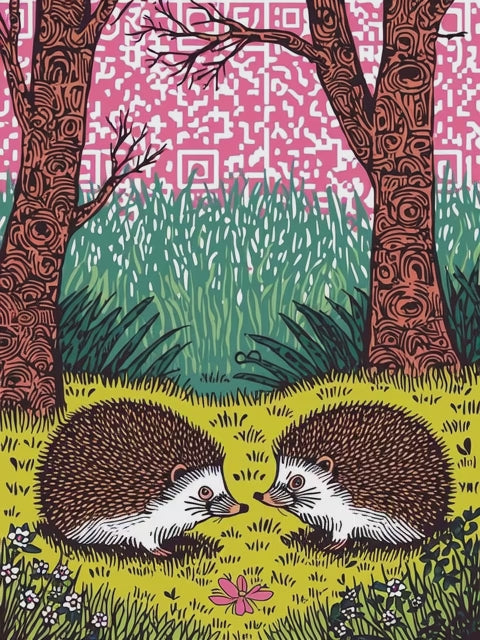 Q-ART Hedgehog Happy Birthday Card