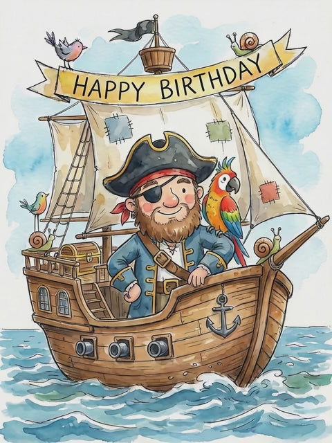 Happy Birthday Pirate Greeting Card