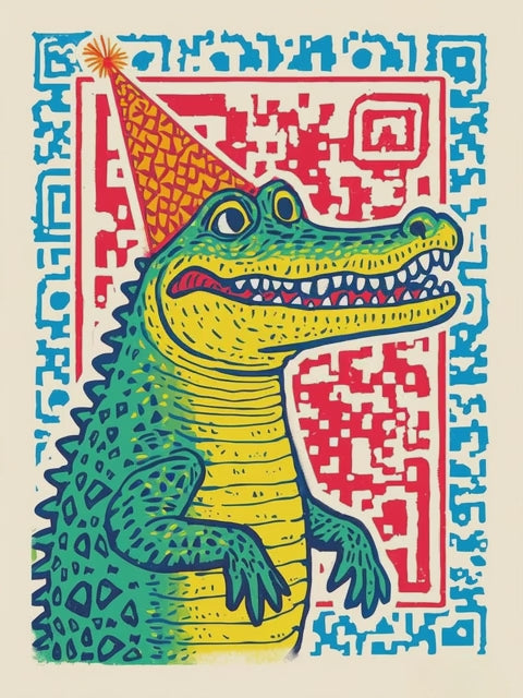 Q-ART Crocodile Happy Birthday Card