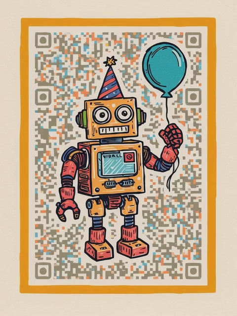 Q-ART Robot Happy Birthday Card