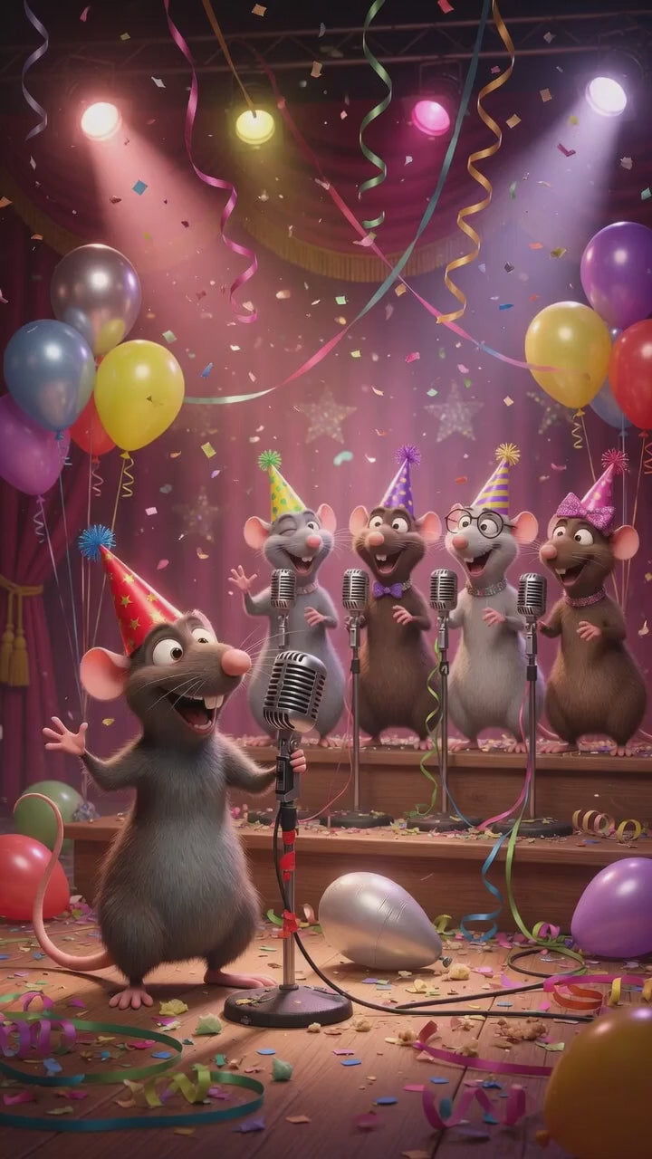 Happy Birthday QRaraoke Rat Card