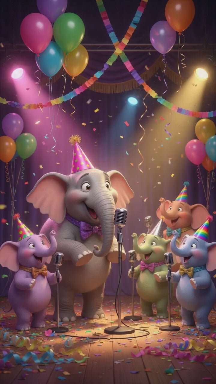 Happy Birthday QRaraoke Elephant Card